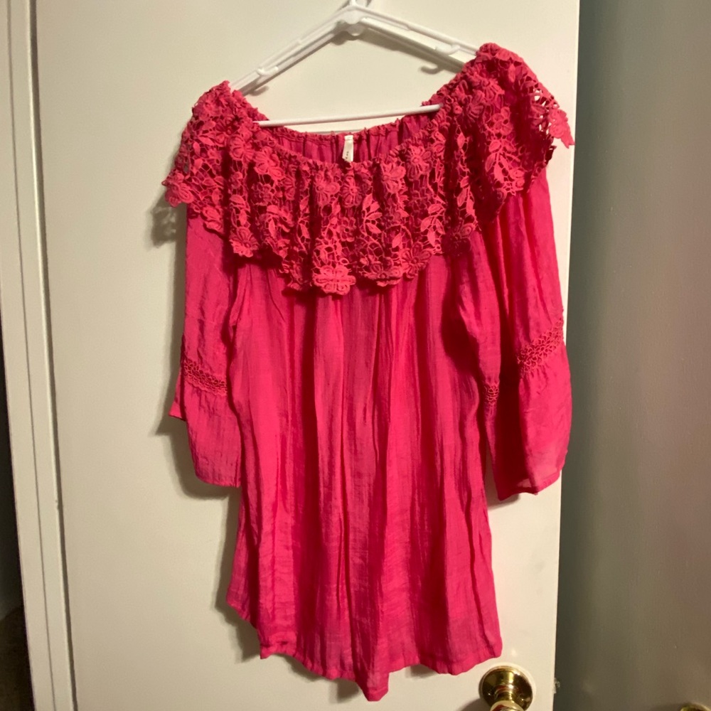 Hot Pink Off Shoulder Top
